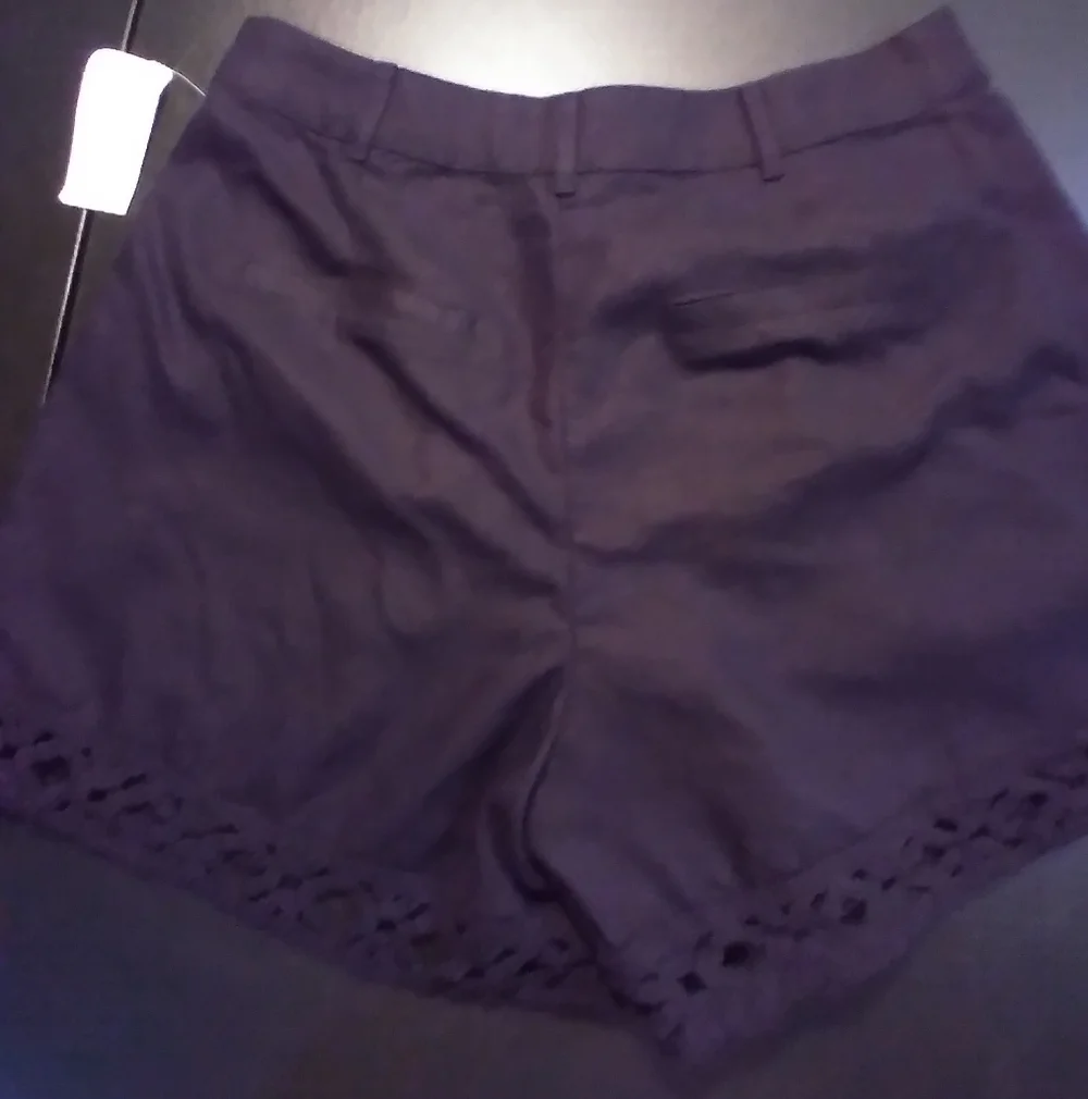NWT INC Women's Black Shorts Embroidered Hem Pockets Formal Minimalist Event